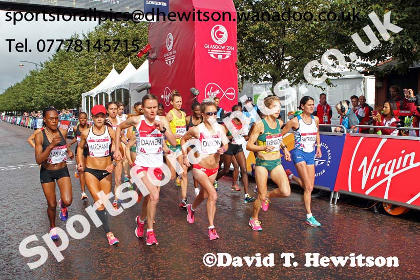 Start of the womens Commonwealth Games Marathon, Glasgow. Photo: David T. Hewitson/Sports for All Pics